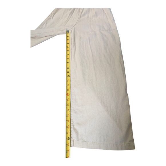 Universal Thread XS Beige Smocked Linen Jumpsuit Wide Leg Cream Tan Sleeveless - Picture 6 of 10